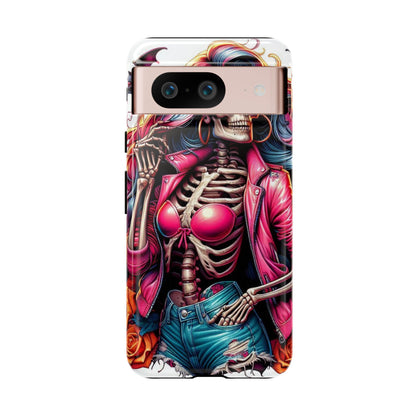 Neon Bones – Retro Skeleton & Vibrant Punk Aesthetic Mobile Cover