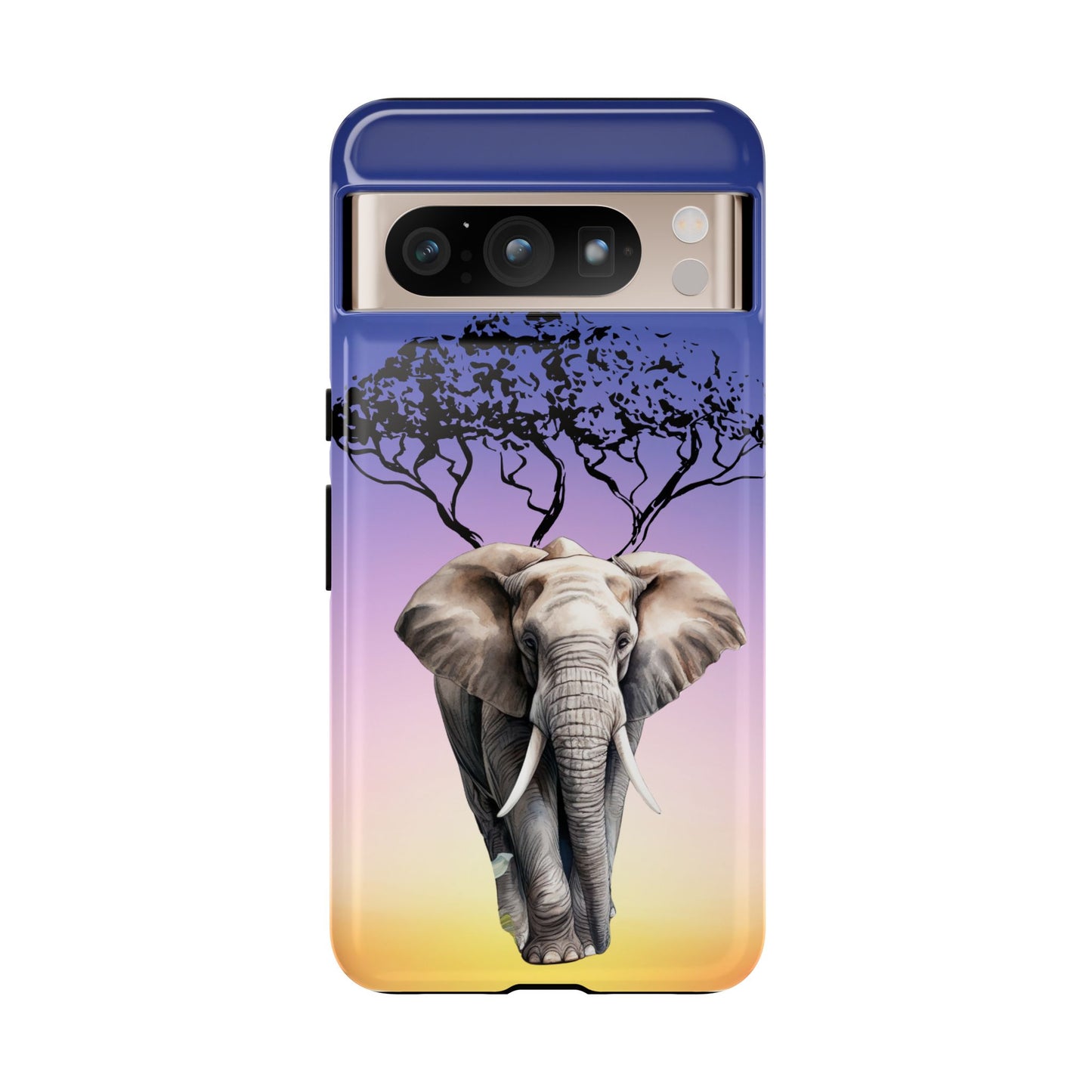 Surreal Elephant Tree Mobile Cover – Dreamy Sunset Fantasy