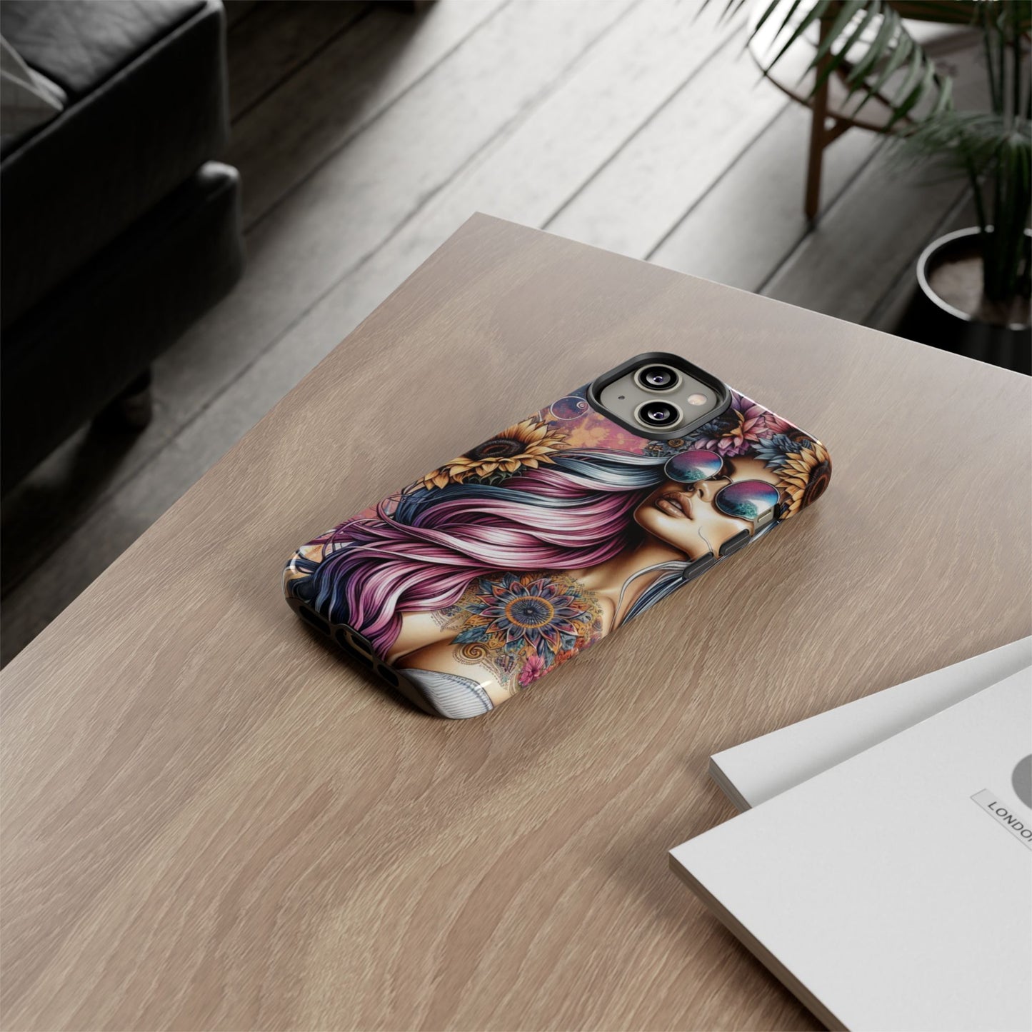 Bohemian Sunflower Queen – Retro Floral Fantasy Mobile Cover