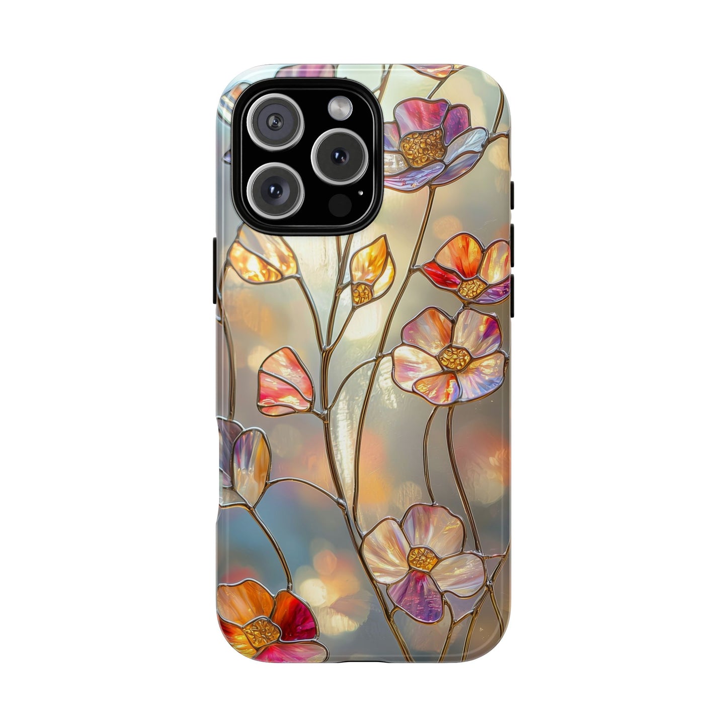 Petal Prism – Colorful Flower Stained Glass Phone Case for iPhone, Samsung & Pixel