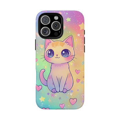 Rainbow Galaxy Cat Phone Case – Cute Anime Aesthetic for iPhone, Google Pixel & Samsung