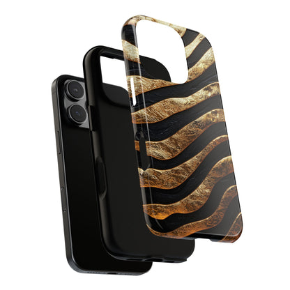 Luxury Black & Gold Zebra Stripes Phone Case for iPhone, Samsung & Google Pixel