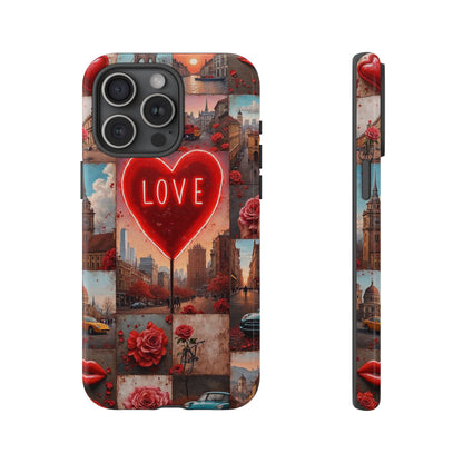 Neon Love Heart & Rose Phone Case