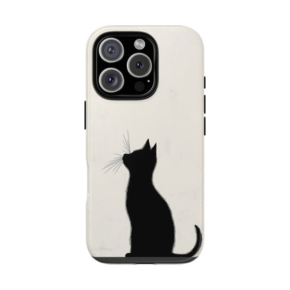 Silent Gaze: Minimalist Black Cat  Phone Case for iPhone, Samsung & Pixel