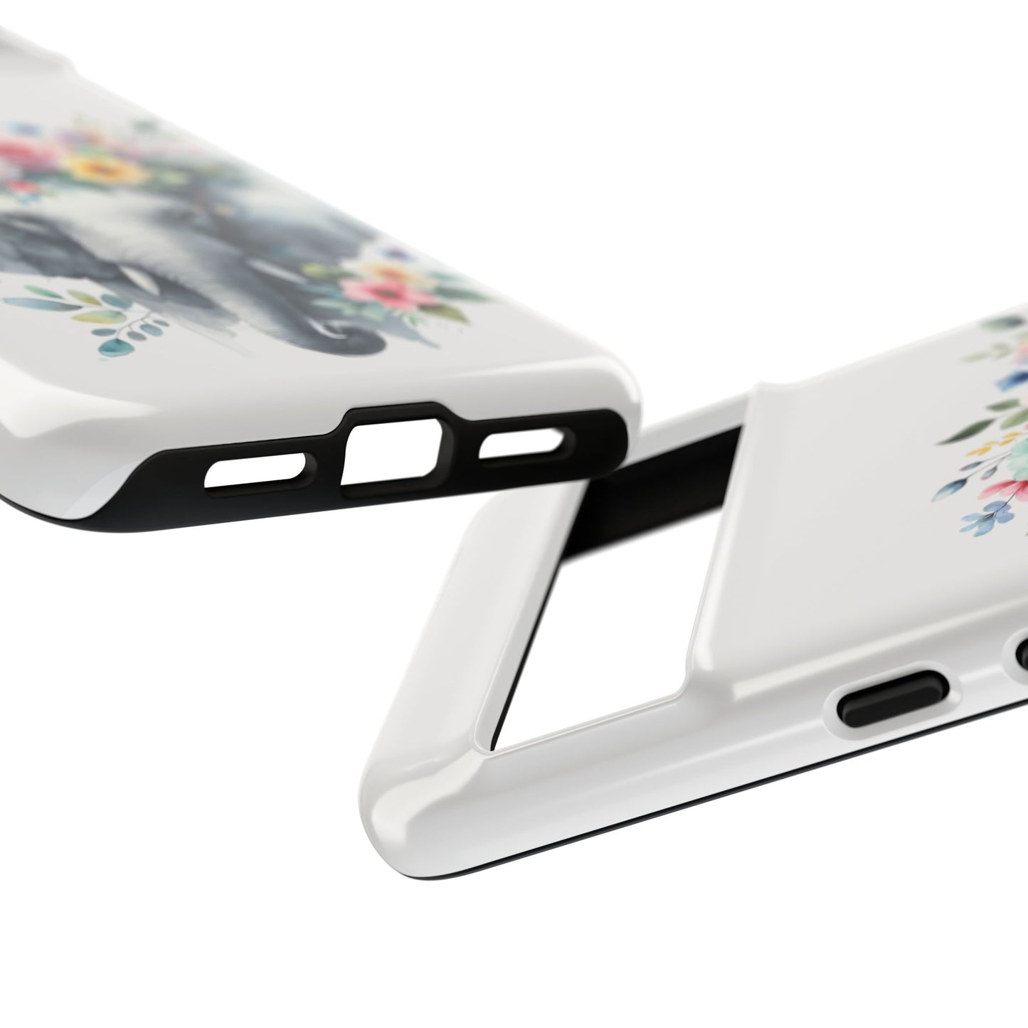 Floral Crown Elephant Mobile Cover – Elegant Watercolor Art
