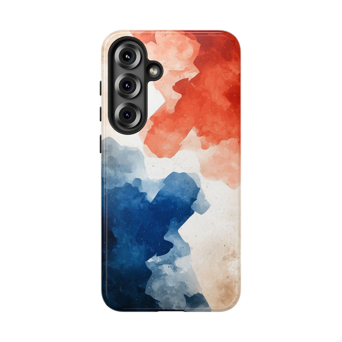Crimson & Cobalt – Abstract Watercolor Splash Phone Case for iPhone, Google Pixel, Samsung