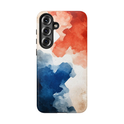 Crimson & Cobalt – Abstract Watercolor Splash Phone Case for iPhone, Google Pixel, Samsung