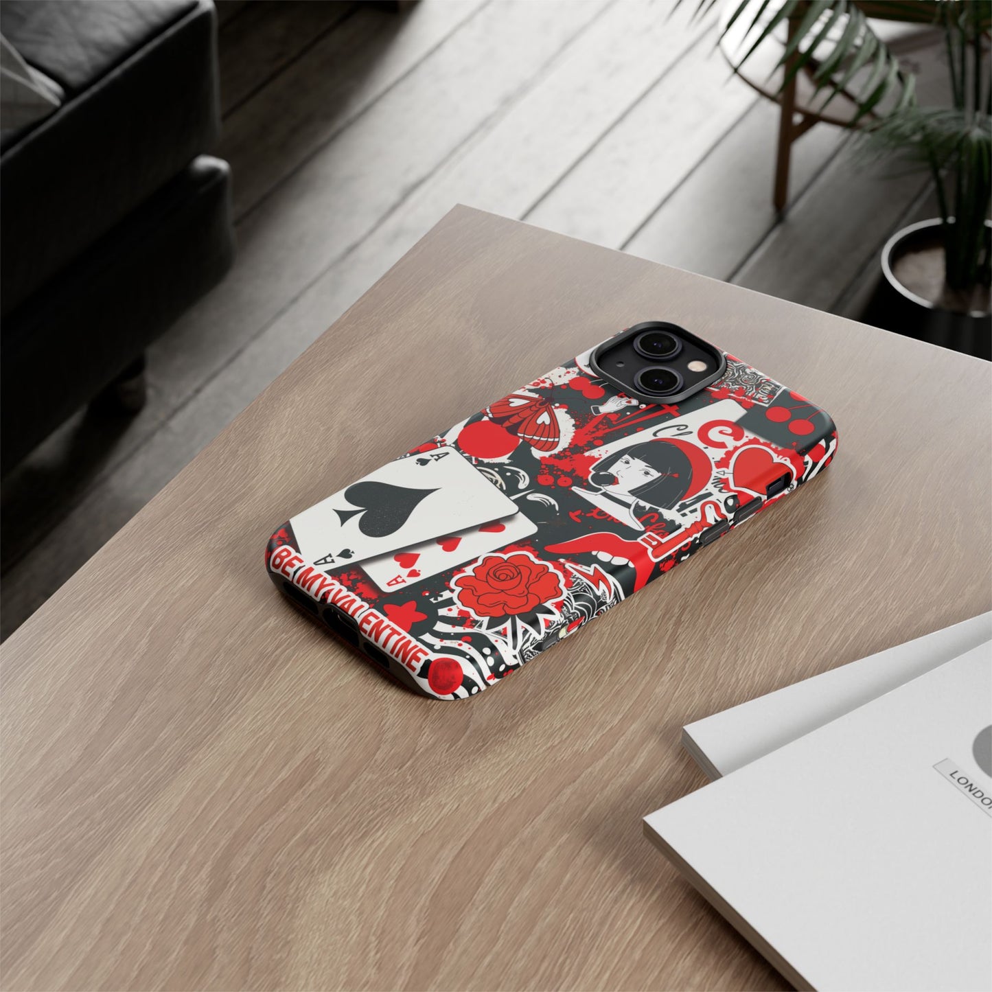 Bold Red & Black Ace Card Phone Case