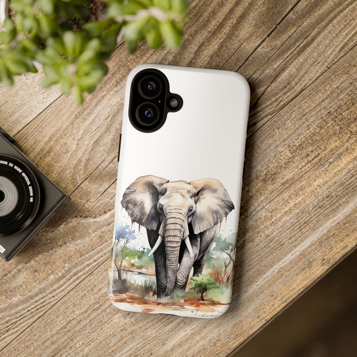 Safari Watercolor Elephant Mobile Cover – Artistic Wildlife Design