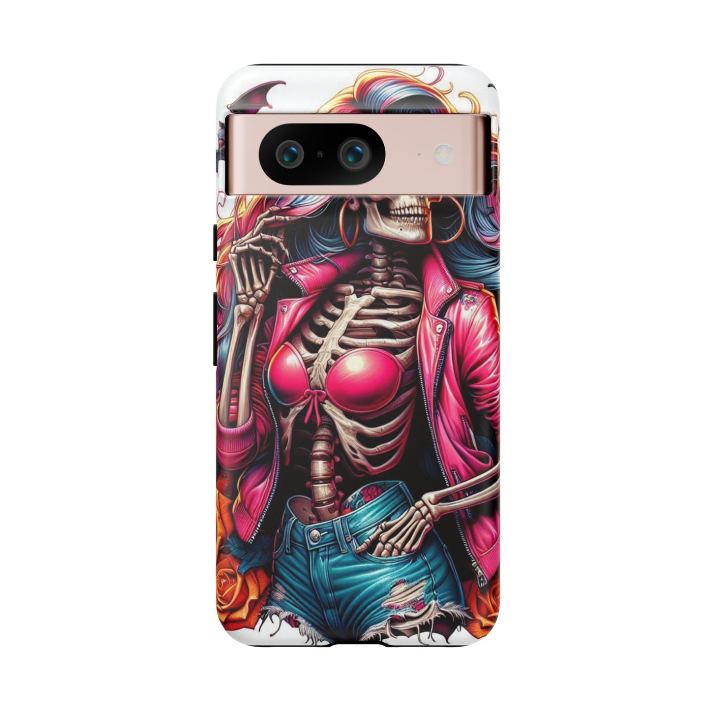 Neon Bones – Retro Skeleton & Vibrant Punk Aesthetic Mobile Cover