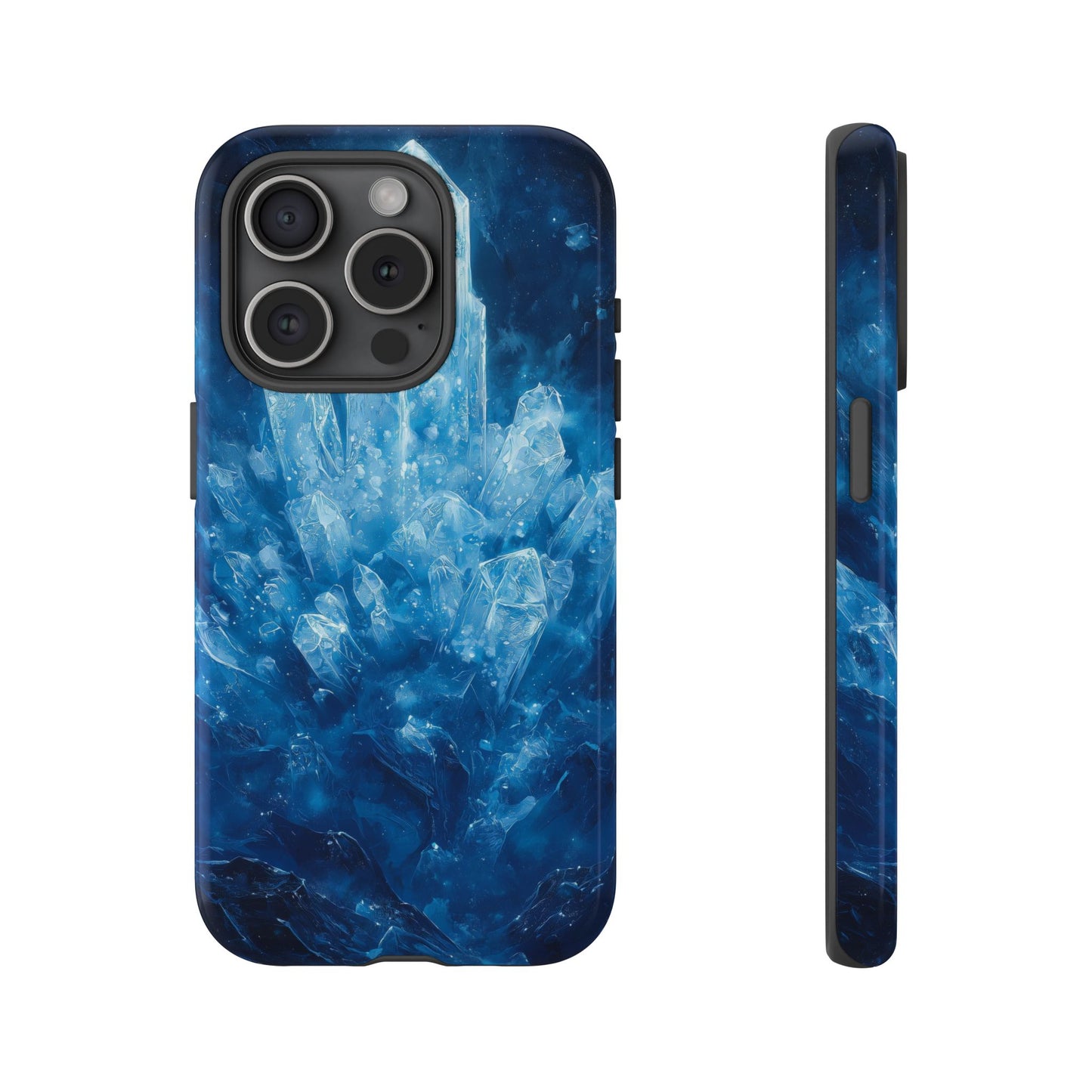 Cosmic Ice Crystal Matching Couple Phone Case – A Dazzling Duo for iPhone, Samsung & Google Pixel