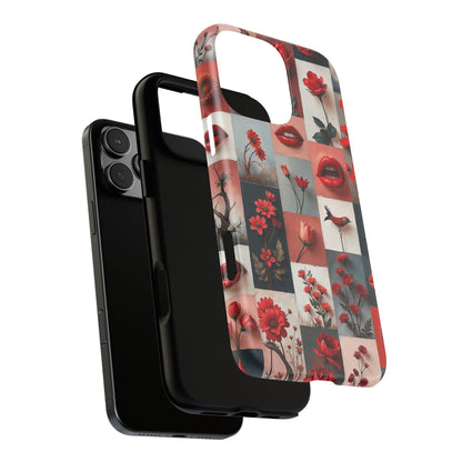 Red Flowers & Lips Collage Phone Case