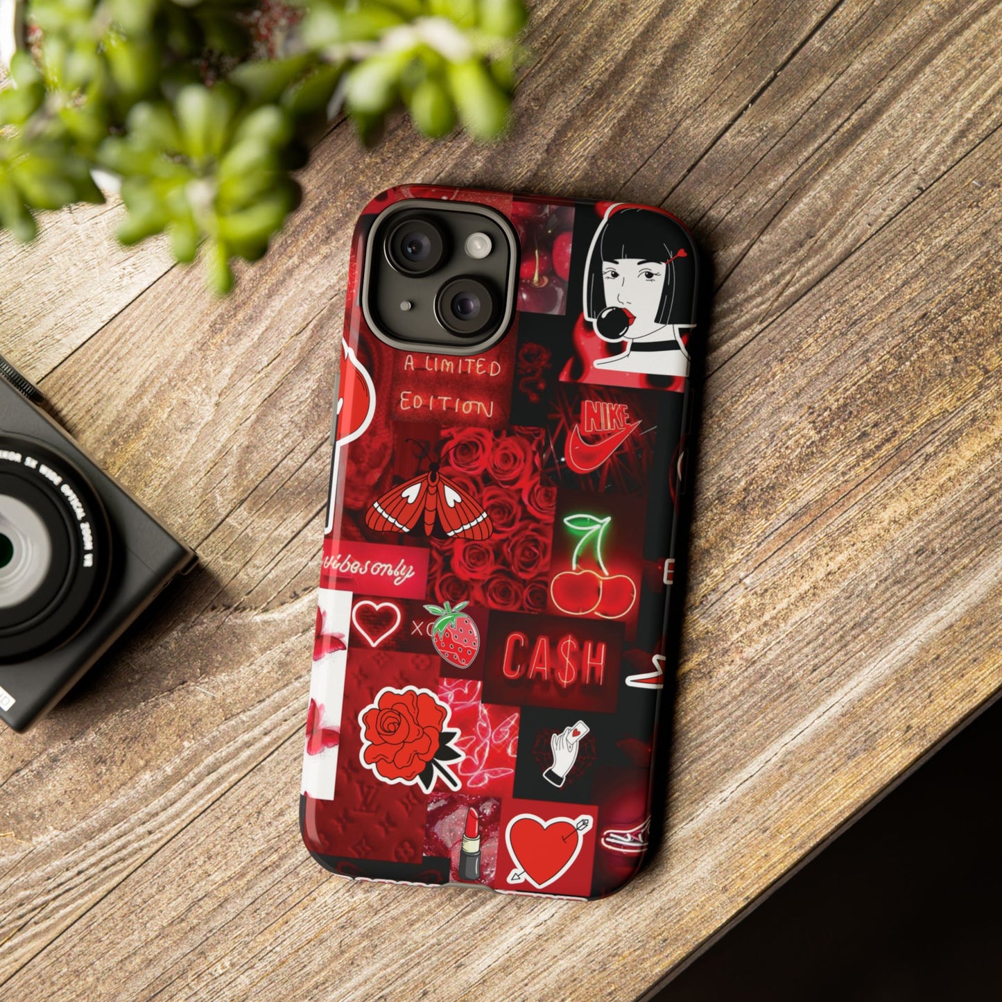 Red Pop Art Neon Vibes Phone Case
