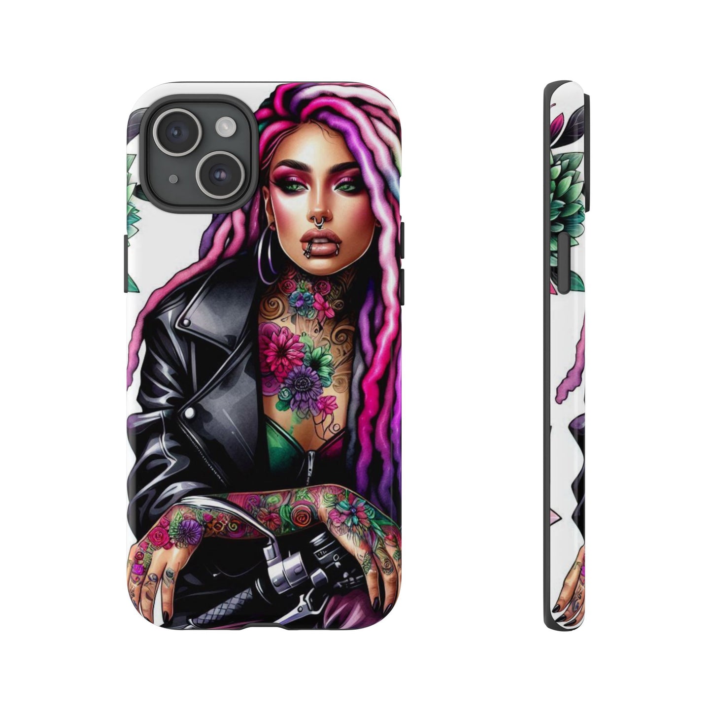 Neon Rebel – Vibrant Biker Queen Mobile Cover