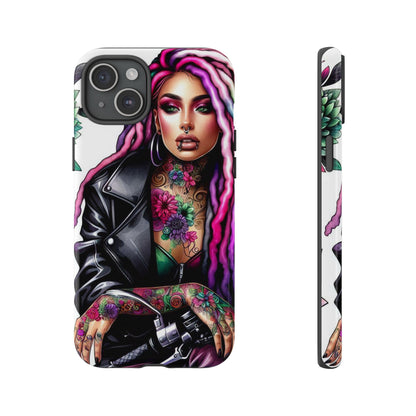 Neon Rebel – Vibrant Biker Queen Mobile Cover