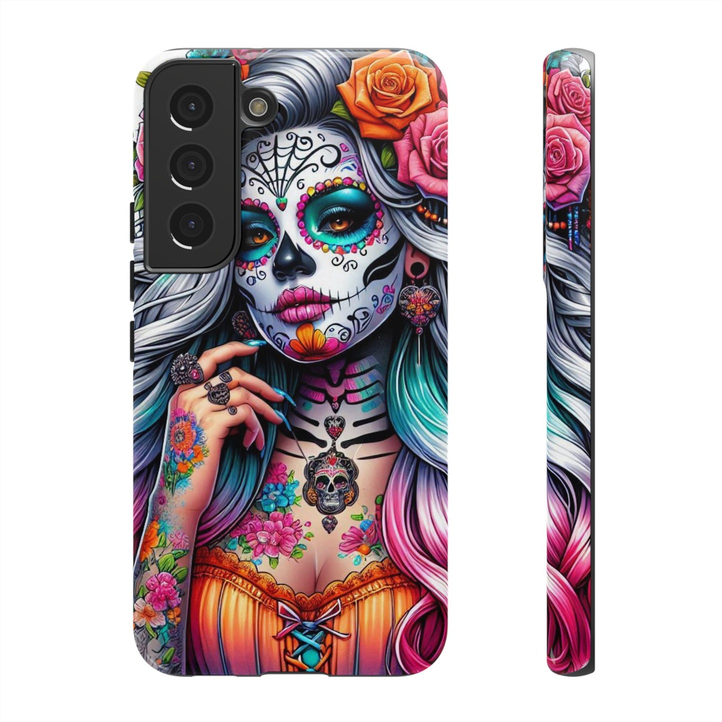 Sugar Skull Goddess – Día de los Muertos Floral Queen Mobile Cover
