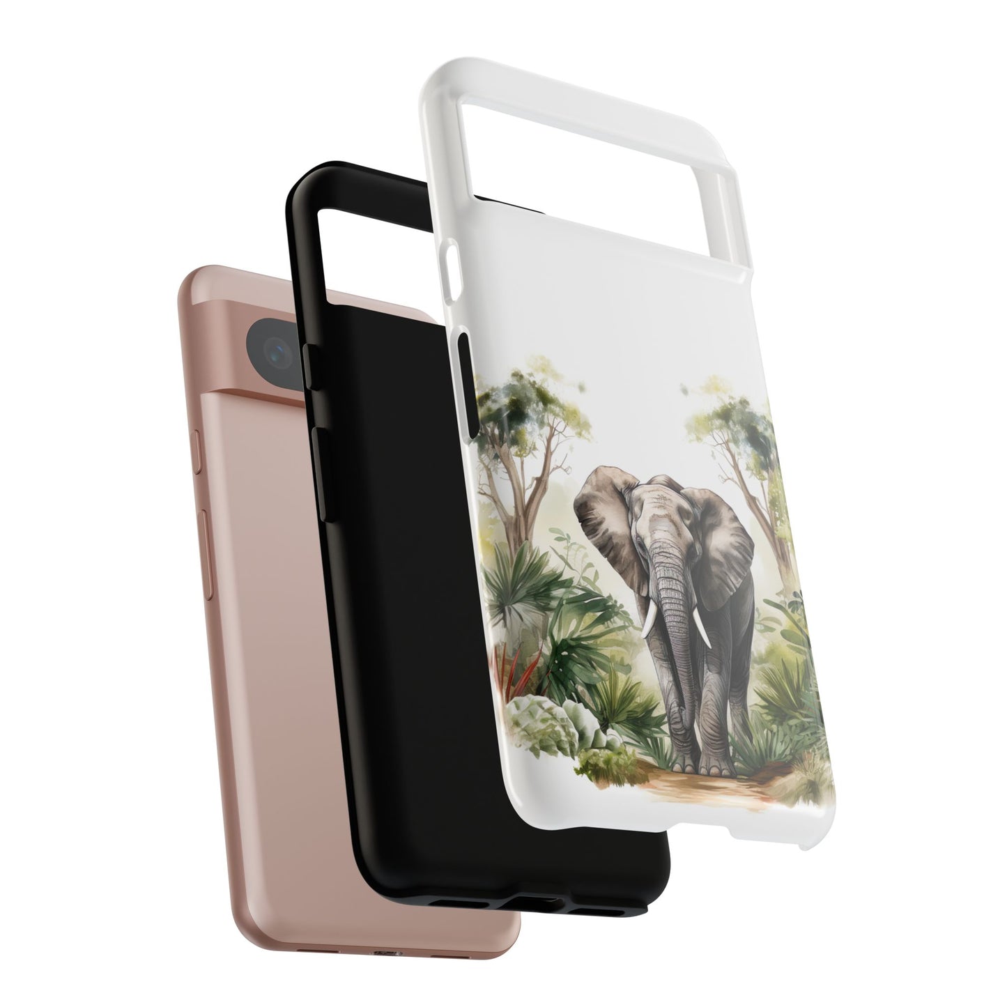 Serene Jungle Elephant Mobile Cover – Watercolor Wildlife Design