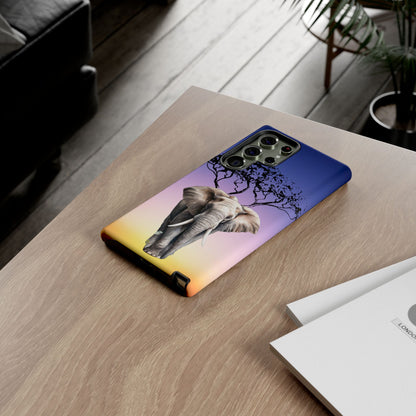 Surreal Elephant Tree Mobile Cover – Dreamy Sunset Fantasy