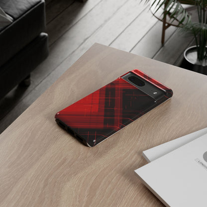 Abstract Red and Black Geometric Pattern