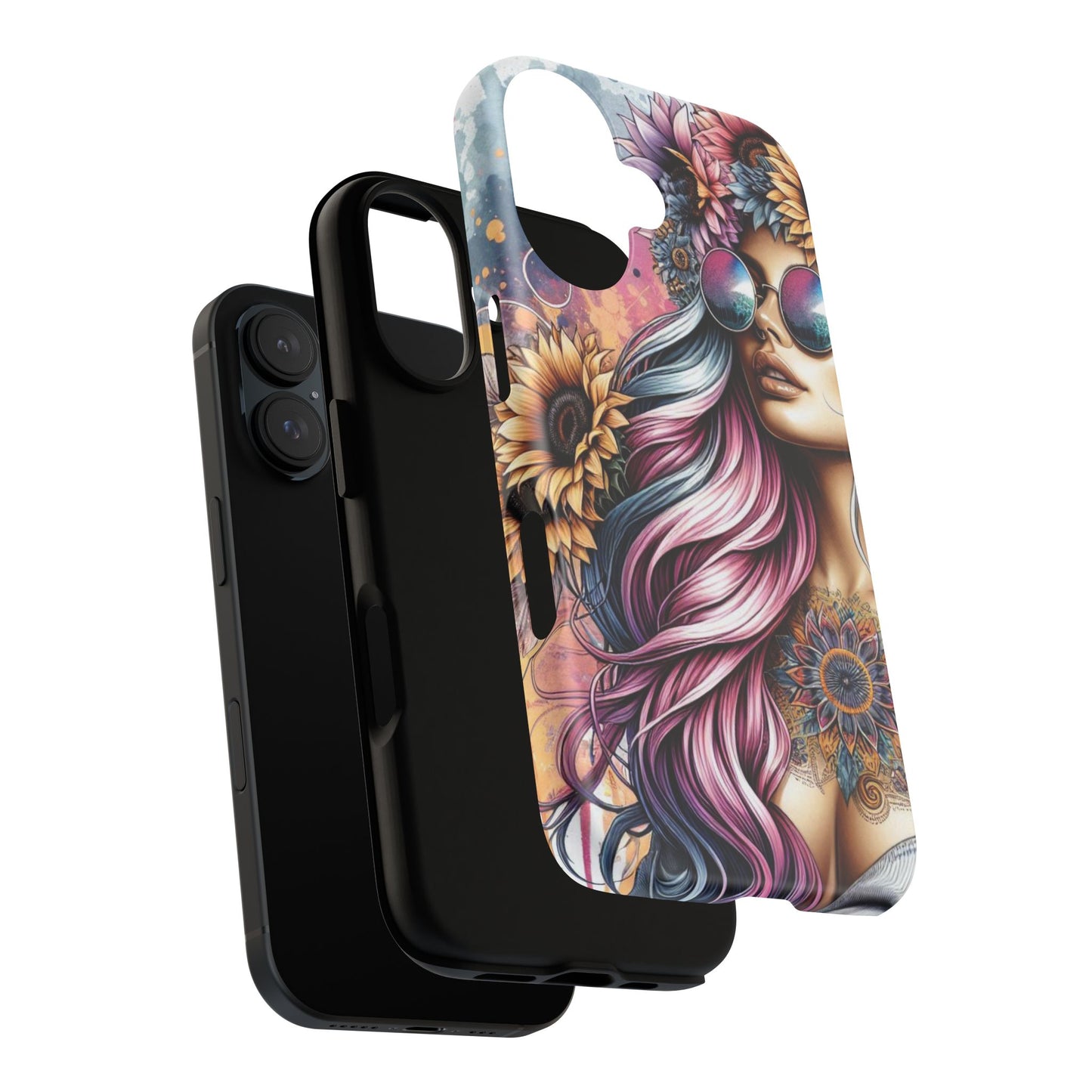 Bohemian Sunflower Queen – Retro Floral Fantasy Mobile Cover