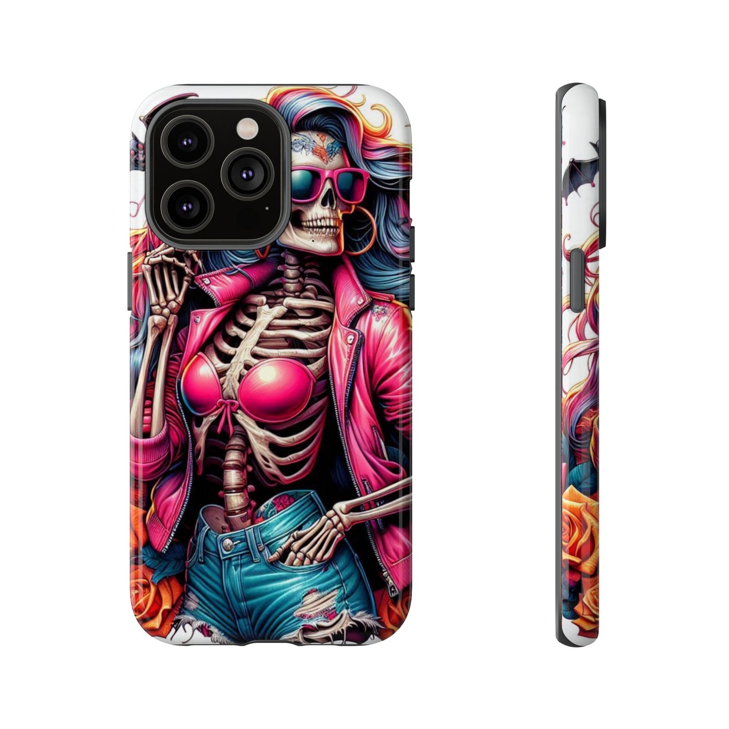 Neon Bones – Retro Skeleton & Vibrant Punk Aesthetic Mobile Cover