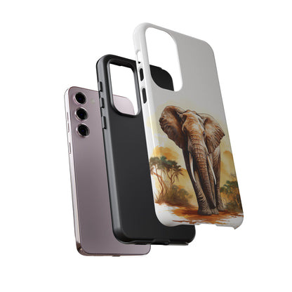 Safari Elephant Watercolor Mobile Cover – Majestic Wildlife Art