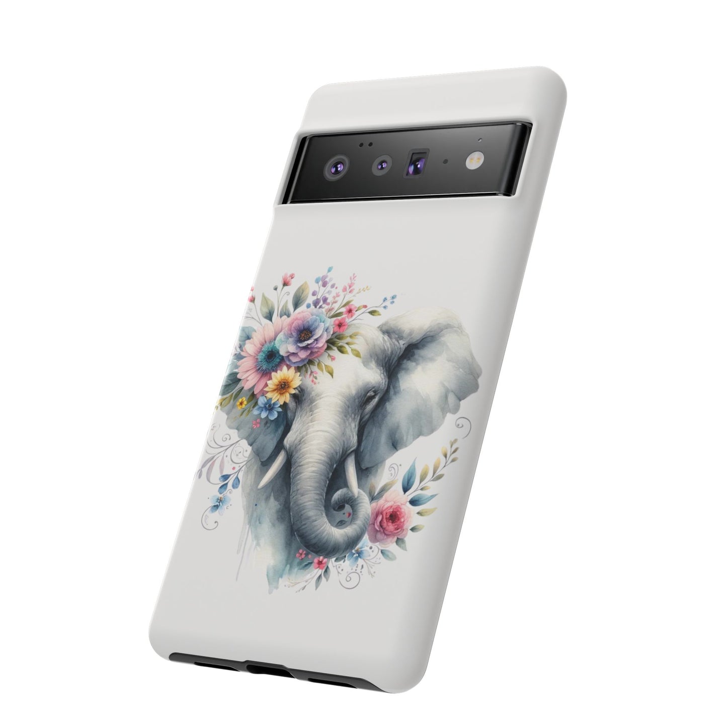 Floral Elephant Mobile Cover – Elegant Watercolor Art