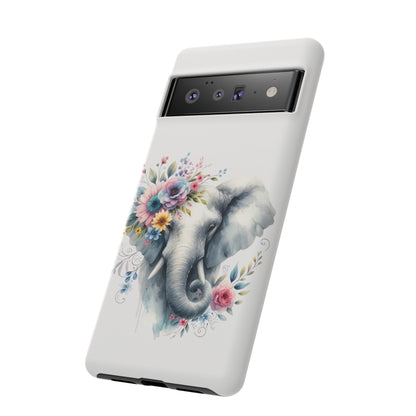 Floral Elephant Mobile Cover – Elegant Watercolor Art