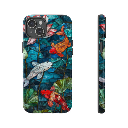 Lotus Serenity" – Koi Pond Stained Glass Case or iPhone, Samsung & Pixel