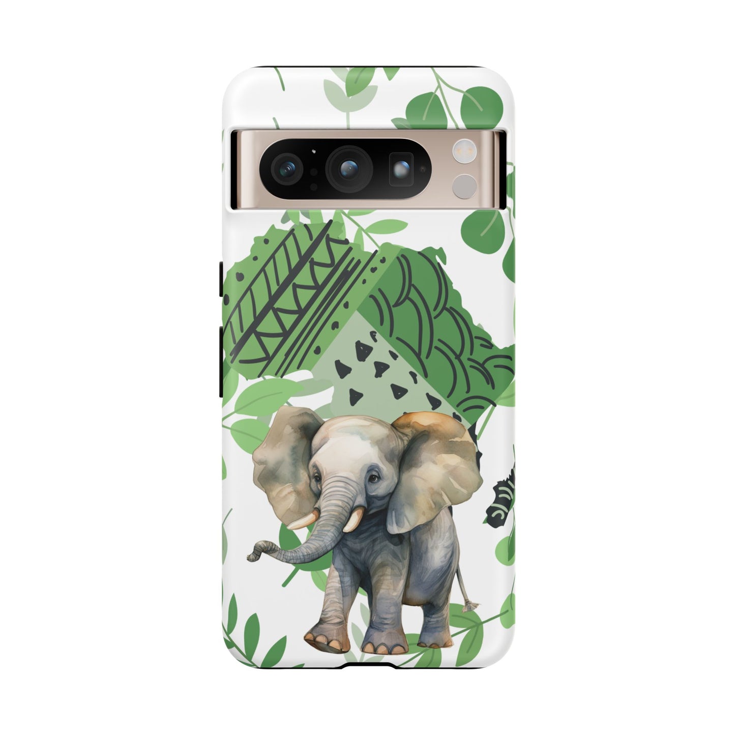 Playful Baby Elephant Mobile Cover – Tropical Boho Art
