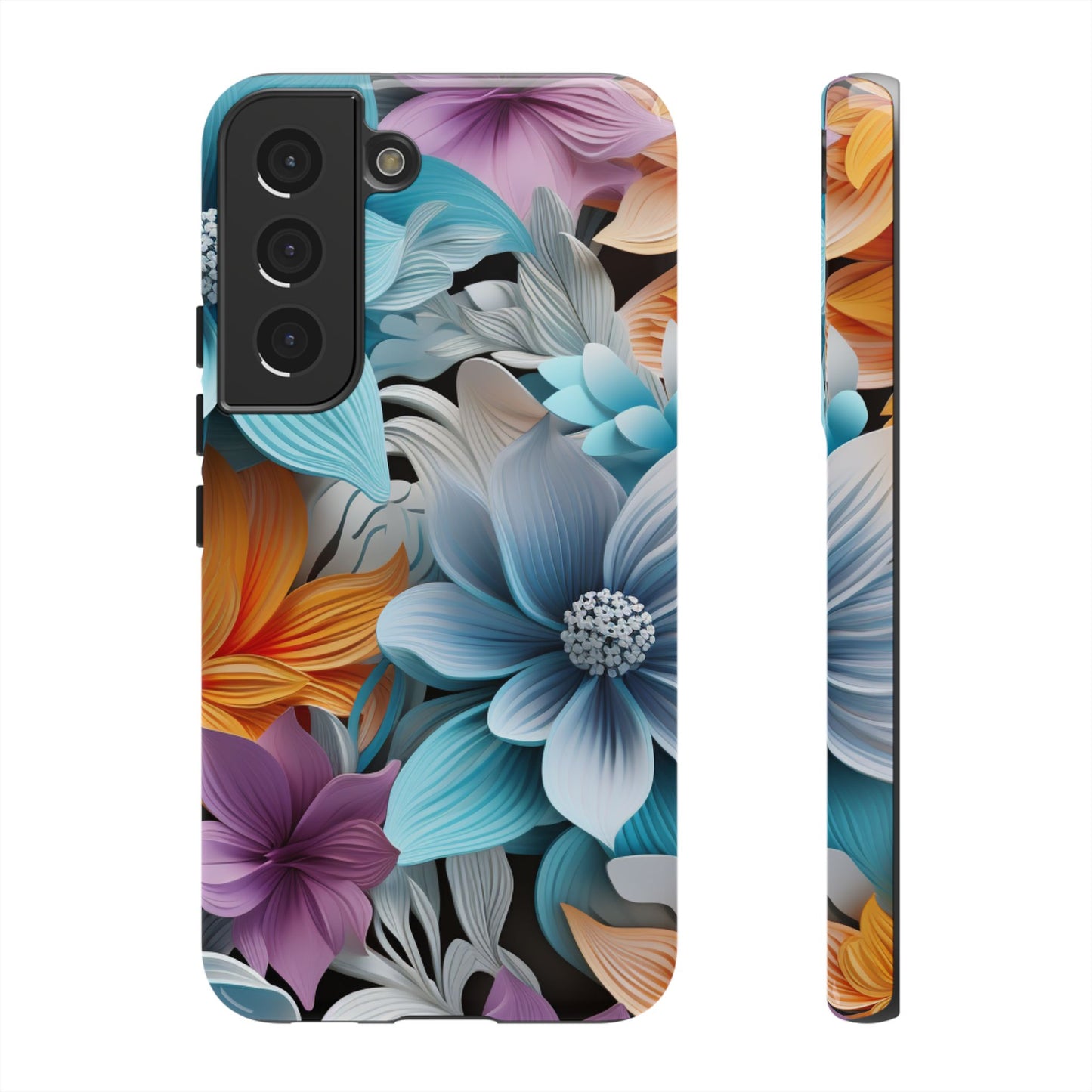 Elegant 3D Floral Bloom Mobile Case – Vivid & Artistic