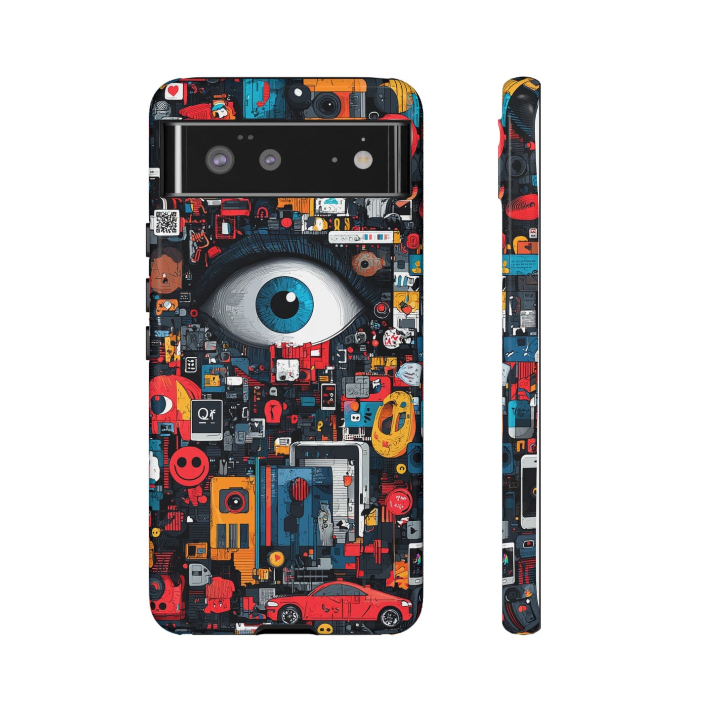 Contemporary Art Phone Case – Basquiat Graffiti Cover - iPhone, Samsung & Google Pixel Cover - Artistic Painting Case,  Art Lover Gift
