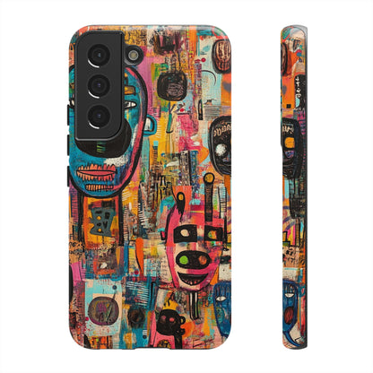 Abstract Basquiat Phone Case – Artistic Phone Protector – Bold, Graffiti-Inspired Street Art Cover - iPhone, Samsung & Google Pixel Cover - Artistic Painting Case, Art Lover Gift