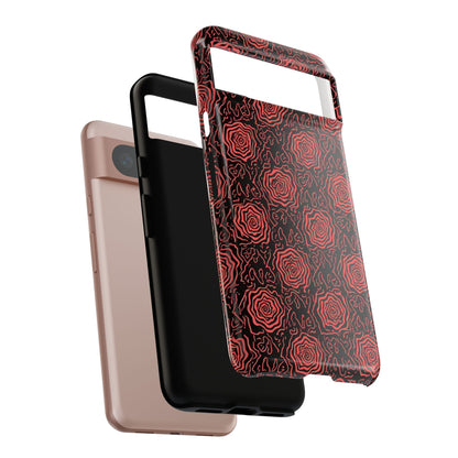 Red roses abstract geometric seamless pattern design