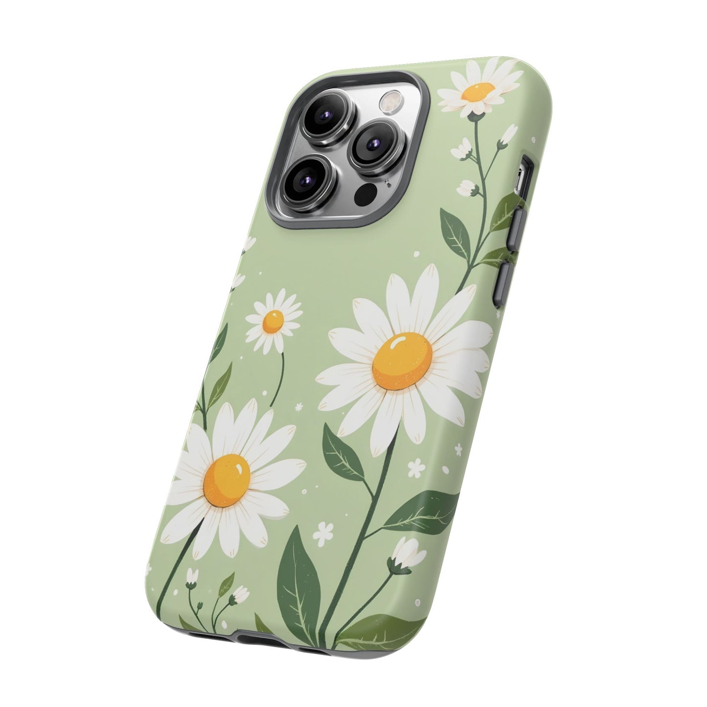 Green Floral Case, Daisy Pattern Design, Iphone Case Design, Perfect Gift For Her