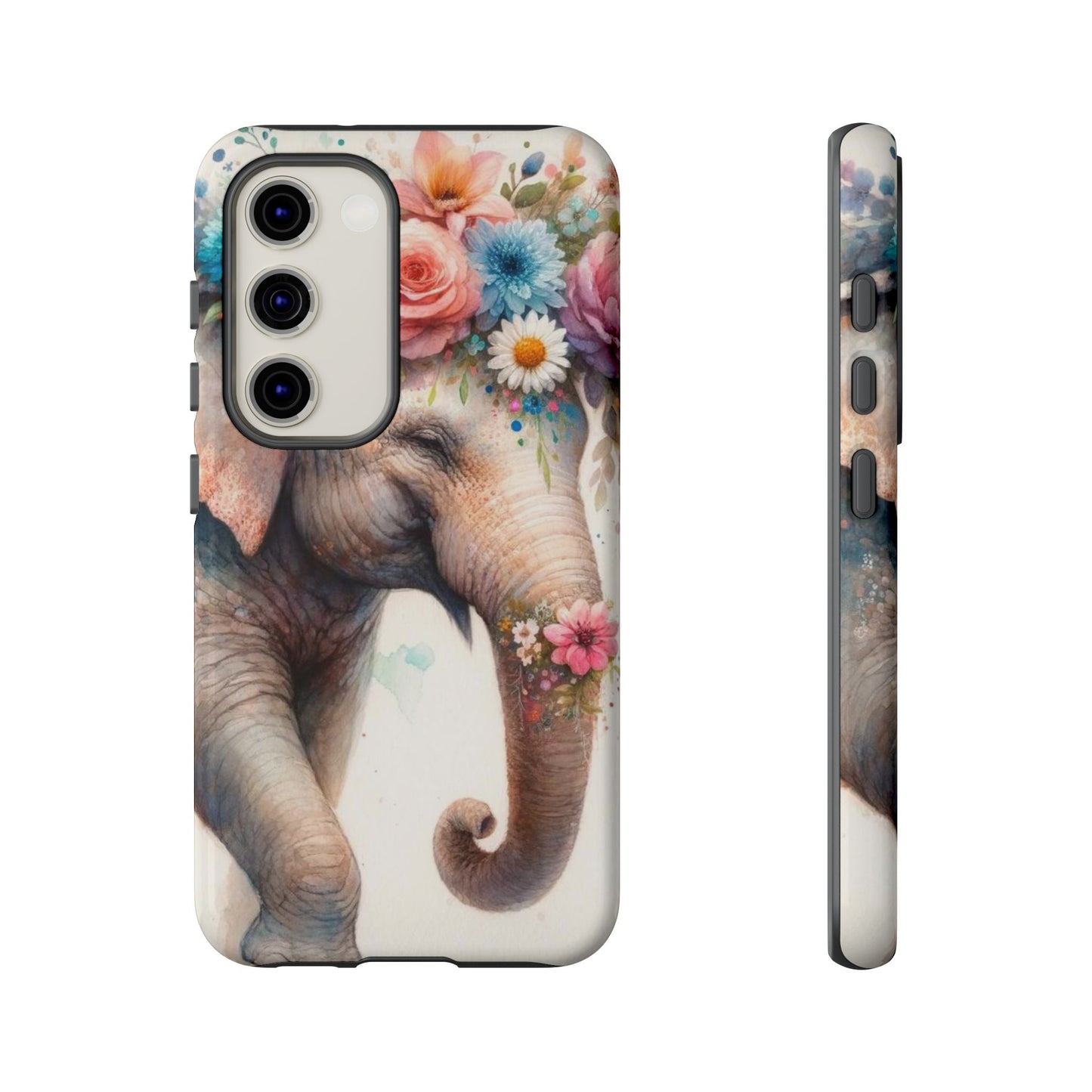 Joyful Floral Elephant Mobile Cover – Whimsical Watercolor Art