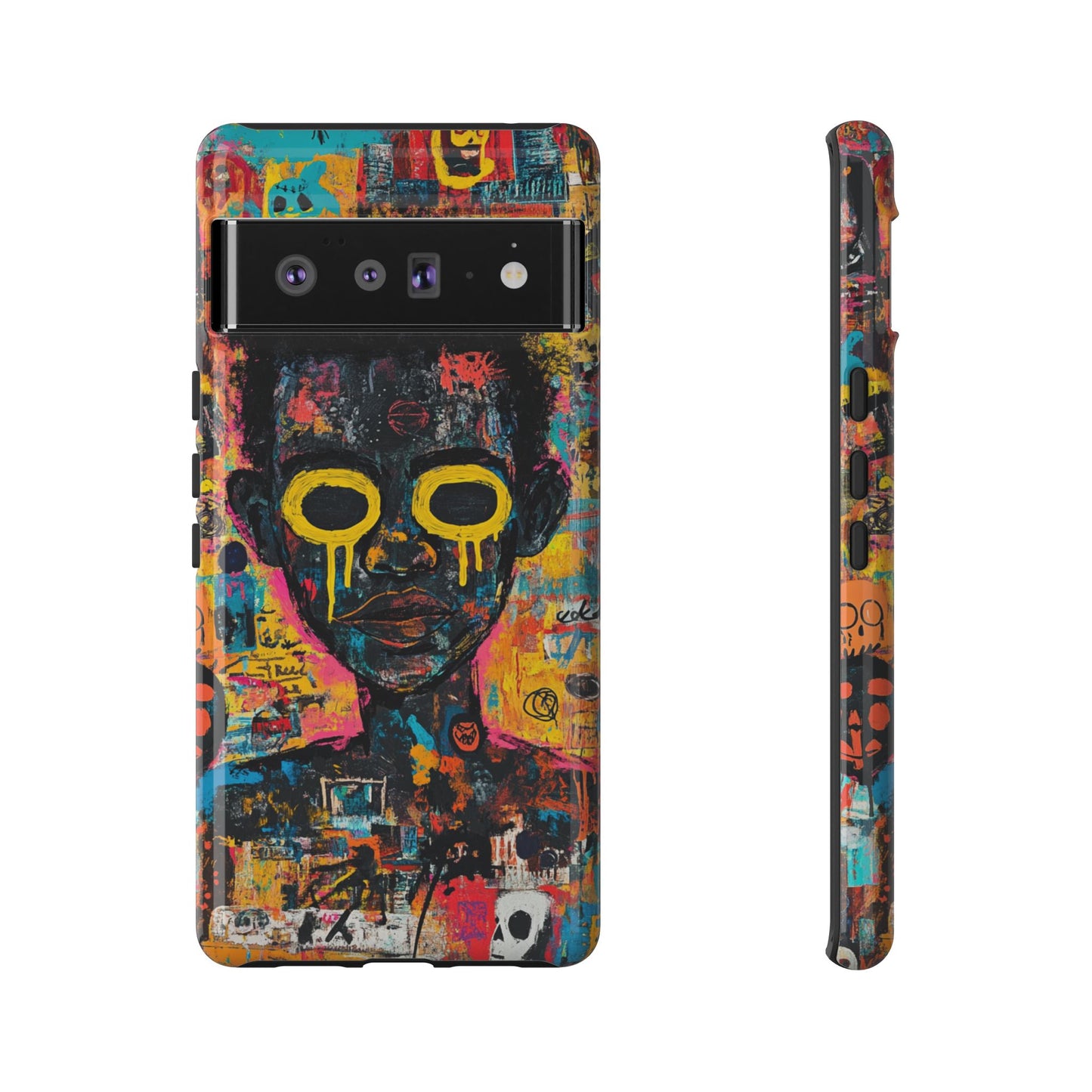 Basquiat Artwork Phone Case – Unique Graffiti Design– iPhone, Samsung & Google Pixel Cover - Artistic Painting Case, Art Lover Gift