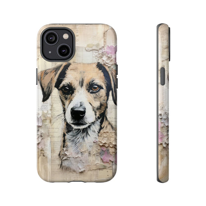 Vintage Collage Dog Portrait Mobile Cover – Artistic Mixed Media Design