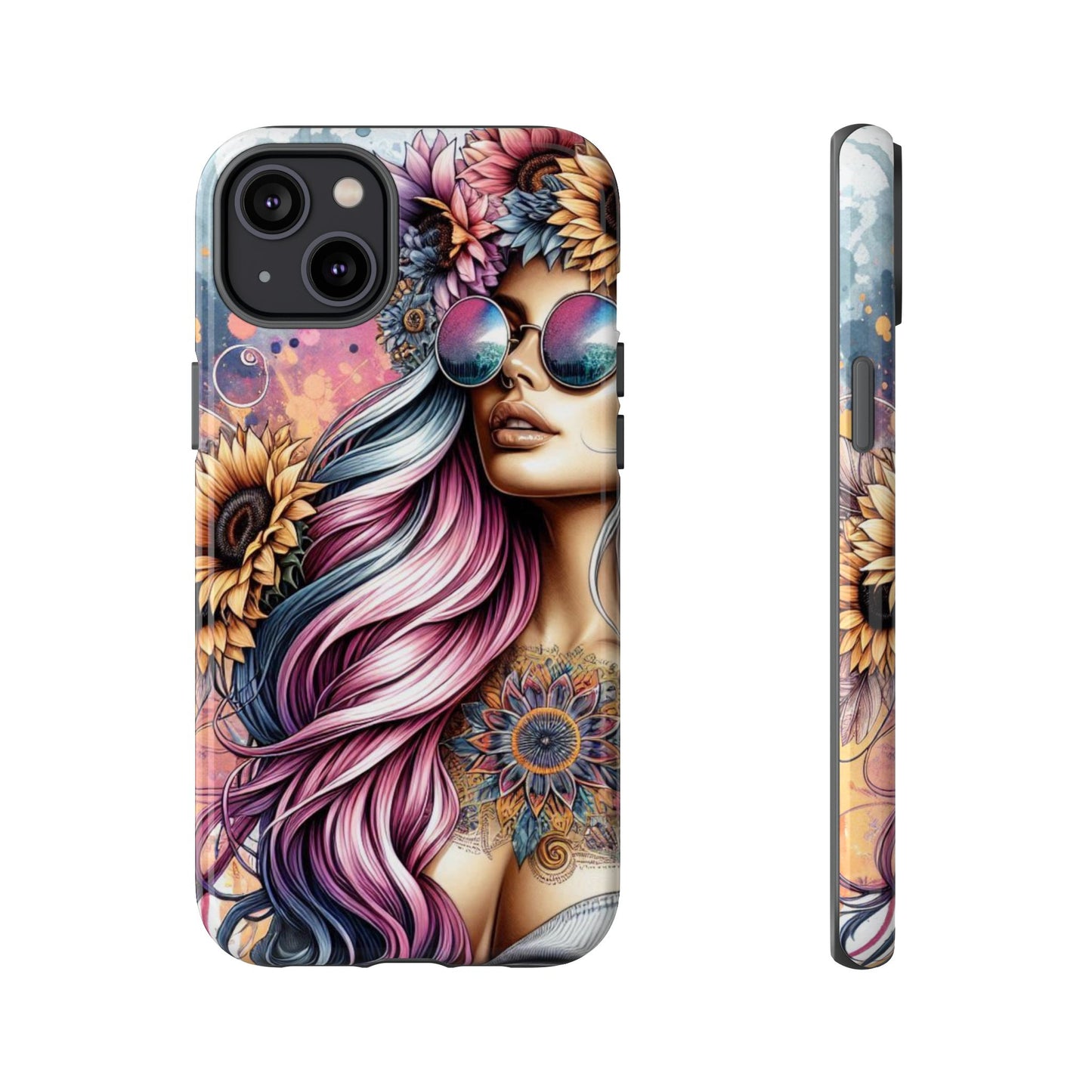 Bohemian Sunflower Queen – Retro Floral Fantasy Mobile Cover