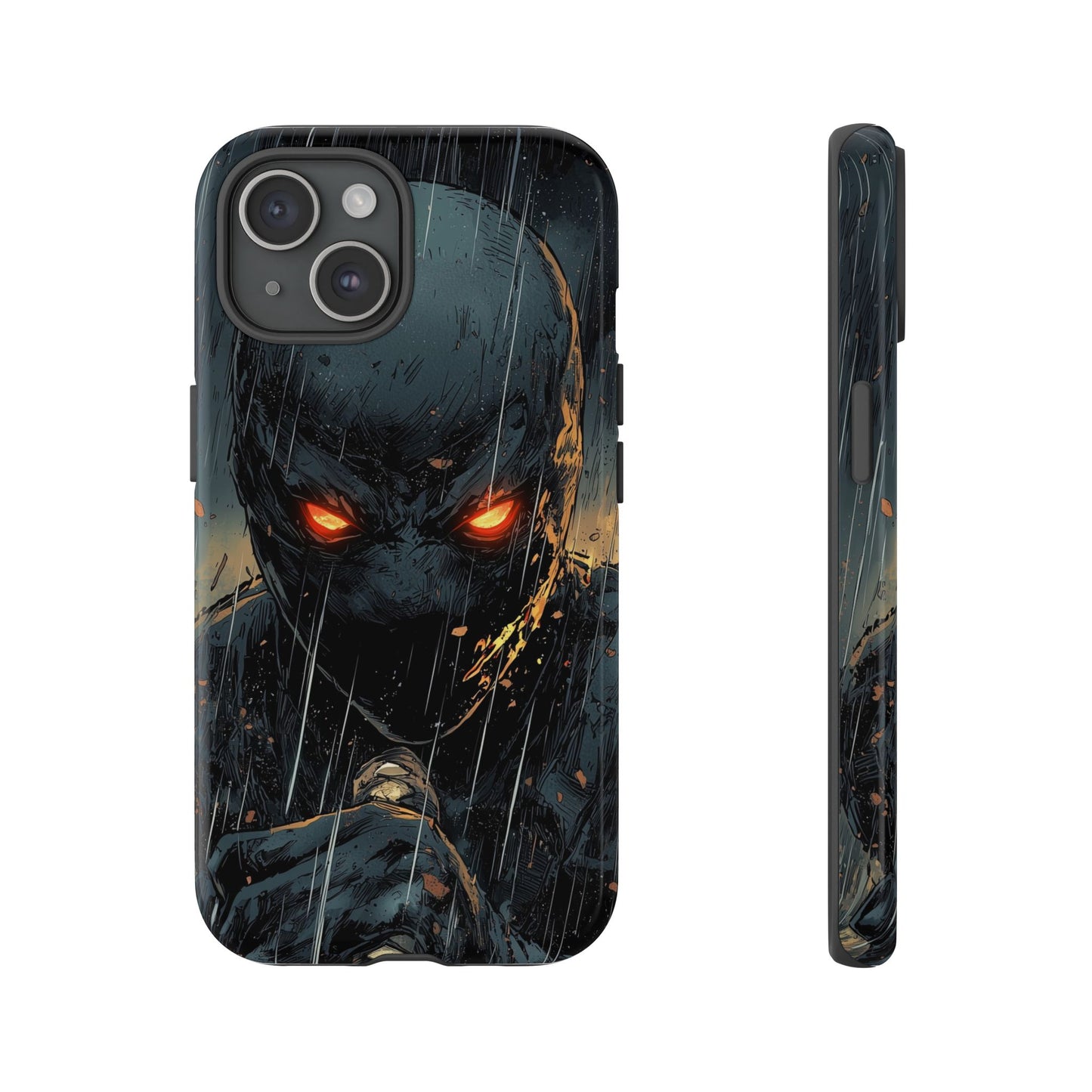 Shadowblade Vengeance | Dark Comic Assassin in the Rain Phone Case for iPhone, Samsung & Pixel