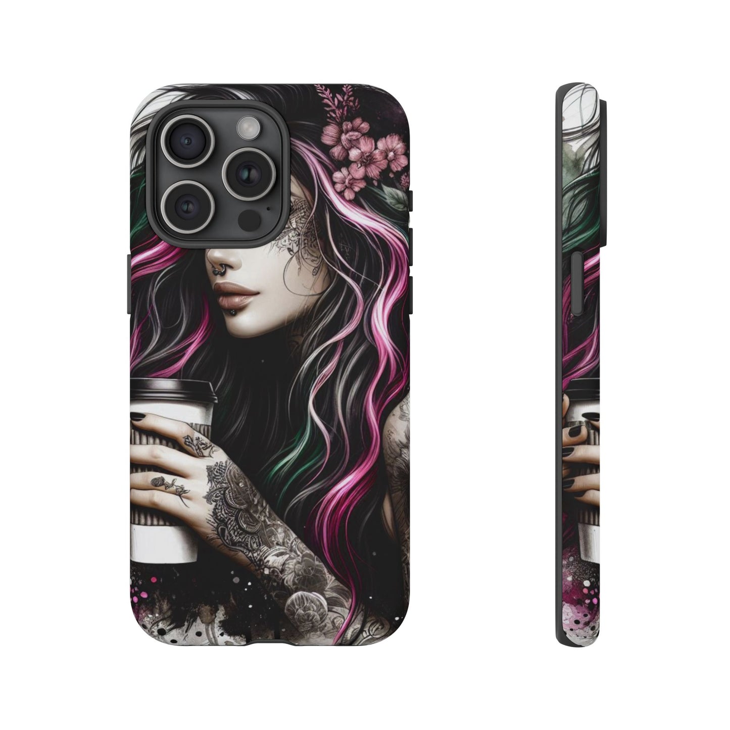 Tattooed Serenity – Gothic Coffee Lover Mobile Cover