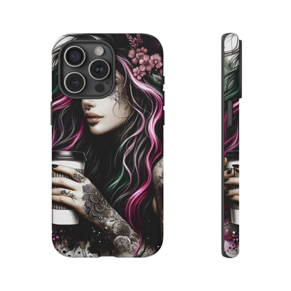 Tattooed Serenity – Gothic Coffee Lover Mobile Cover