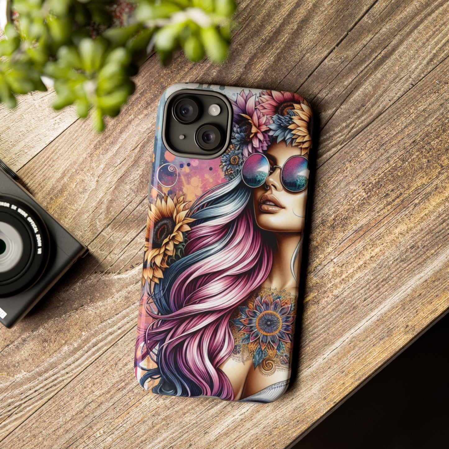 Bohemian Sunflower Queen – Retro Floral Fantasy Mobile Cover