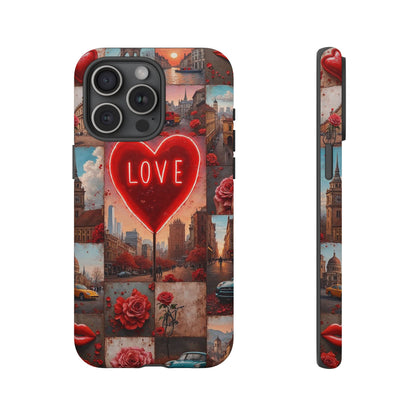 Neon Love Heart & Rose Phone Case