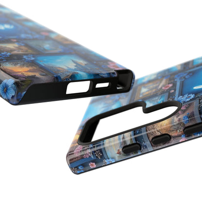 Blue Floral Love Frame Phone Case