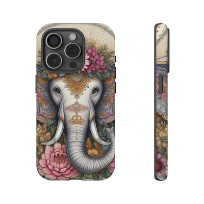 Elegant Floral Elephant Mobile Cover – Royal Mandala Art