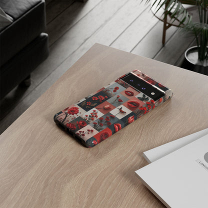 Red Flowers & Lips Collage Phone Case