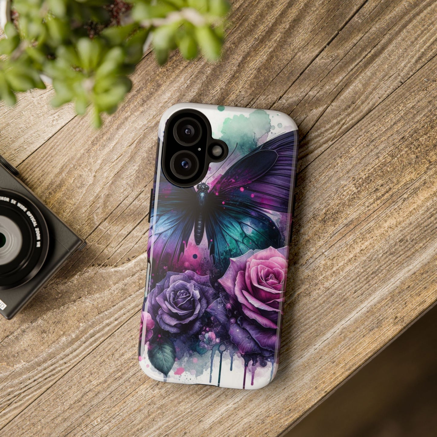 Mystic Bloom – Vibrant Butterfly & Rose Art Mobile Cover