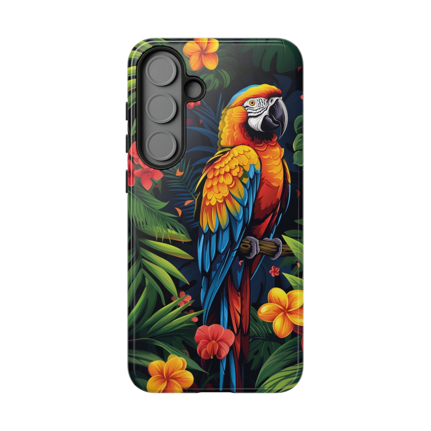 Floral Parrot Phone Case – Tropical Bird Design for iPhone, Samsung & Google Pixel