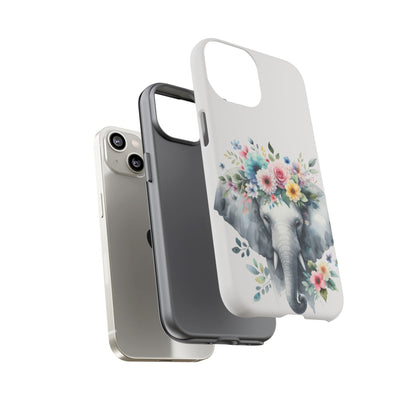 Floral Crown Elephant Mobile Cover – Elegant Watercolor Art